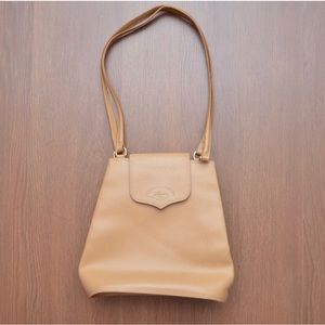 Vintage tan longchamp leather purse handbag